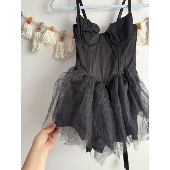 Dolls Kill Widow Corset Fleeting Optimism Black Dress Goth Fairy Grunge Goth XXS - Picture 5 of 12